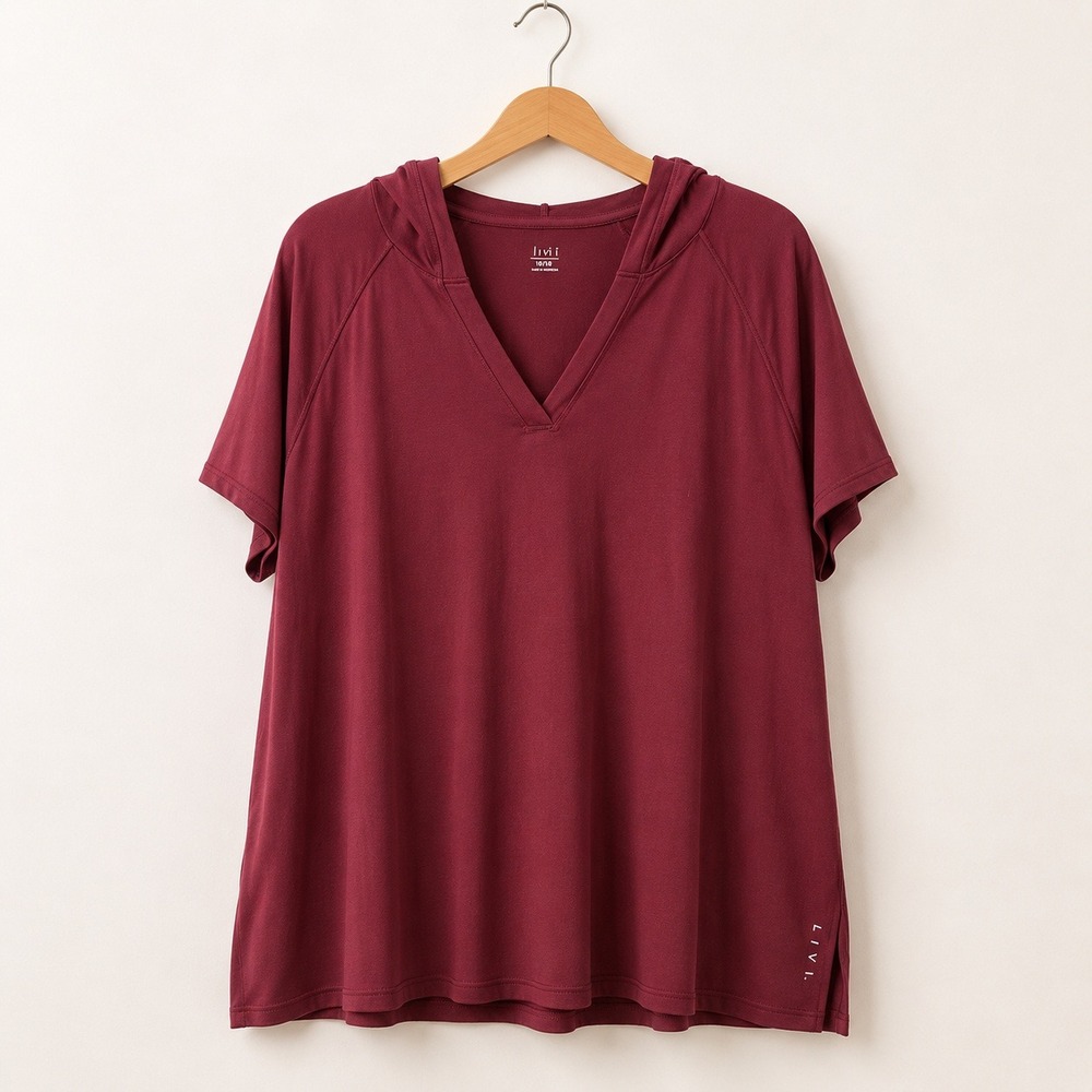 NWT LIVI Lane Bryant Gorpcore Activewear Hoodie Women 18/20 Athleisure Maroon